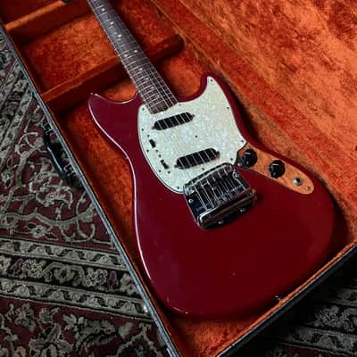 1966 Fender Mustang Guitar Dakota Red All Original image 4