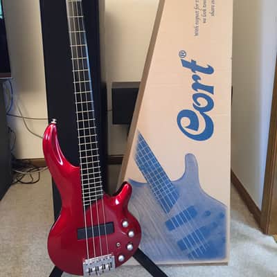 Cort Curbow 4-string bass - Metallic Red (Luthite body) - Free Shipping image 3