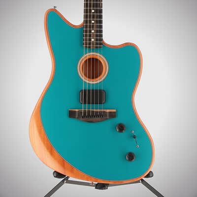 Fender Certified Pre-Owned American Acoustasonic Jazzmaster, Ocean Turquoise, Ebony Fingerboard (O10) (3213A) image 1