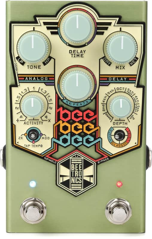 Beetronics FX BeeBeeDee Analog Delay Pedal - Green image 1