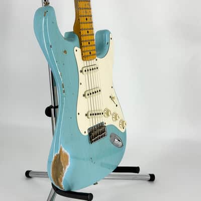 2019 Fender Custom Shop ‘59 Stratocaster Heavy Relic – Aged Daphne Blue image 5