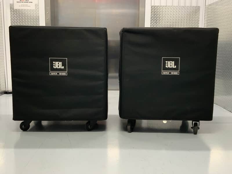 JBL SRX918S Dual Subwoofer Bundle - Mint Condition w/ Casters + Deluxe Covers + PowerCon Power cords image 1