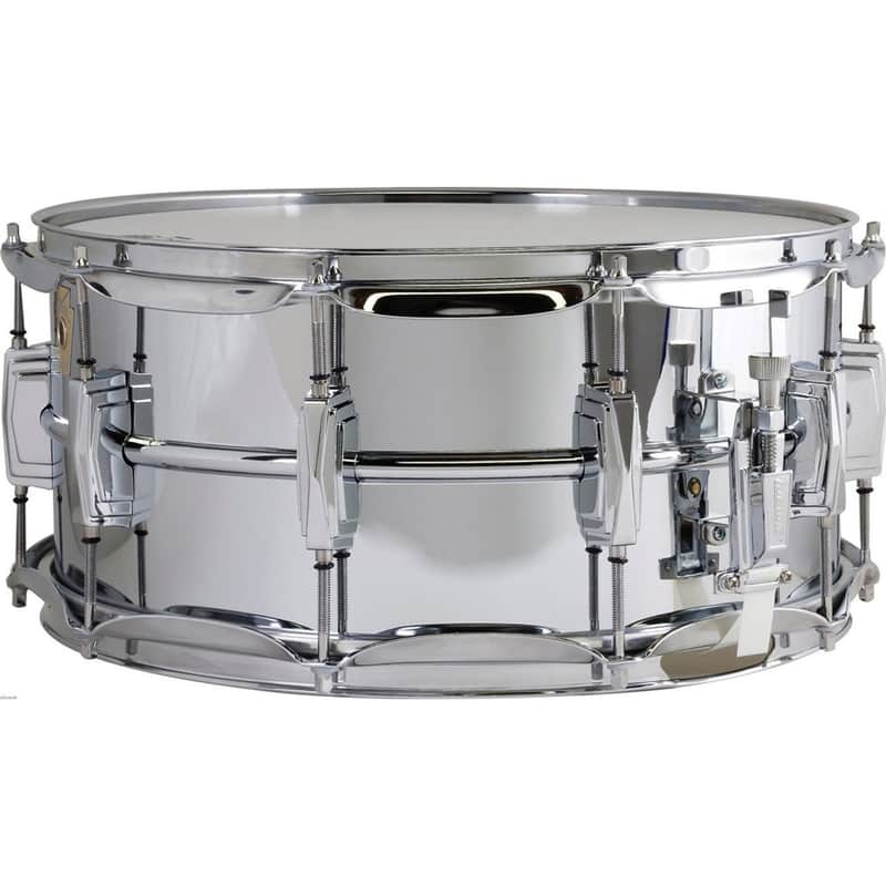 Ludwig LB402B Supraphonic Smooth Chrome Plated Brass Snare Drum, 6.5" X 14" image 1