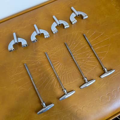 Pearl Hoshino MIJ Slingerland Torpedo Copy Bass Drum Tension Rods and Claws (x4) 1960s image 5