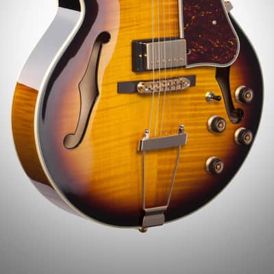 Ibanez Artcore Expressionist AF95FM Hollowbody Electric Guitar, Antique Yellow Sunburst image 4