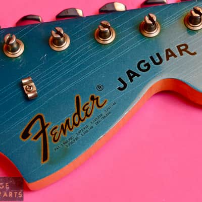 Vintage 1968 Fender Jaguar Neck - Original Lake Placid Blue Finish - Bound with Blocks!  100% image 4