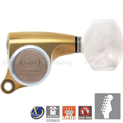 Gotoh SGS510Z-P7 MGT 6 in line Locking Tuners Set 18:1 Gear Ratio - X-GOLD image 5