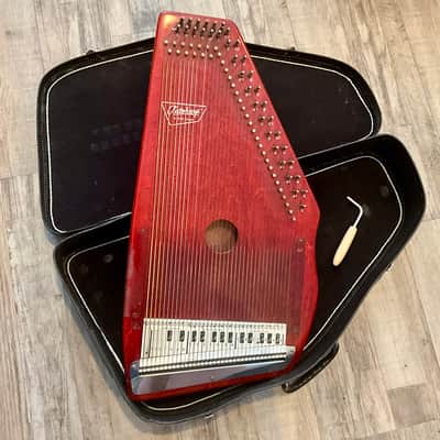 Oscar Schmidt 36-String Angel Harp - Red - w/ Case image 1