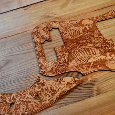 Custom Pickguard for Fender Precision Bass – Unique Guitar Laser Engraved Wooden Scratchplate image 3