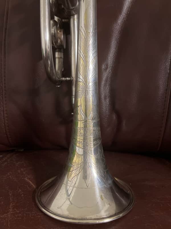 Buescher True Tone Model 250 (very rare) Bb and A Cornet (Popularity Model) (1928) SN 247989 (Silver plated)(gold wash bell) image 1