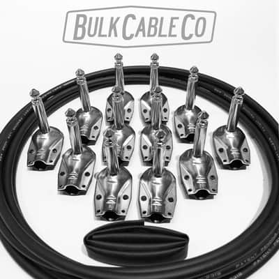 Patch Cable Kit - 6 FX Pedal Board Cables - Mogami 2319 - Pancake RA Connectors - Black Cover - DIY image 2