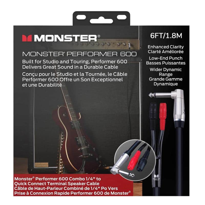 Monster Performer 600, Speaker 6 ft/1.8m - Faston (60007) - Black image 1