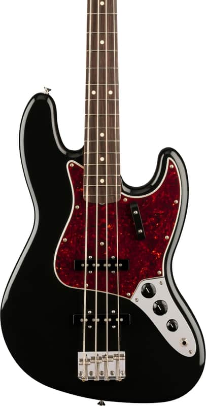 Fender Vintera II '60s Jazz Bass Guitar, Black w/ Deluxe Gig Bag image 1