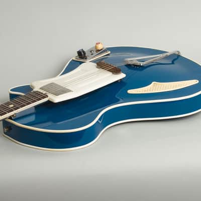 Wandre  Teen Ager Model 900 Semi-Hollow Body Electric Guitar (1961), black hard shell case. image 7