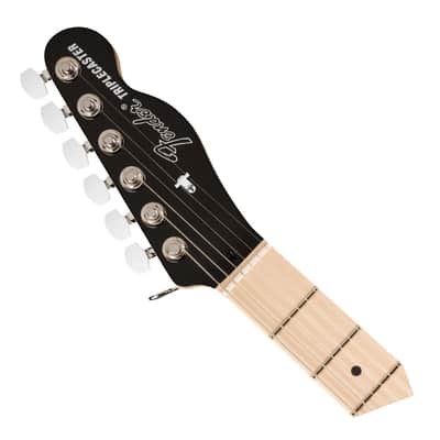 Used Fender Jack White Triplecaster Electric Guitar - Black w/Maple FB image 4
