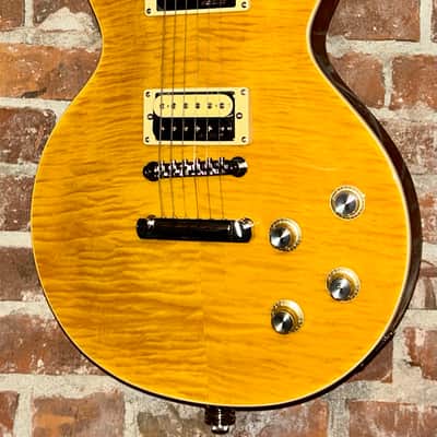 NEW Vintage V100-AFD Reissued Paradise Series Single Cut - Flamed Amber, Support Small Business and Buy It Here! image 1