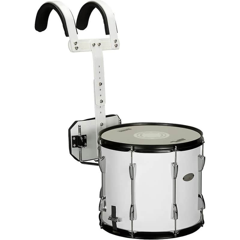 SPL 14"x12" Marching Snare Drum with Carrier – White Basswood Shell, Evans Heads – Ideal for School Band & Parades image 1