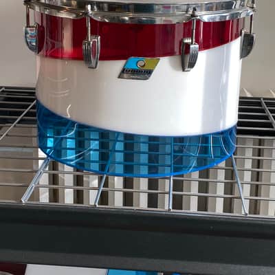 Ludwig Vistalite Octaplus 1976 Pattern D Red, White, and Blue image 13