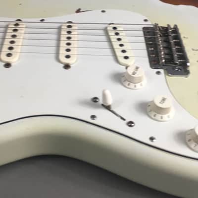 LEFTY! Vintage Fender ‘62 Reissue ST-62L Heavy Relic Custom Blonde Nitro Over Sunburst Strat 1989 7.3 Lb HSC image 9