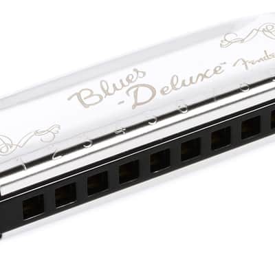 Fender Blues Deluxe Harmonica, Key of A, 10 Holes, Nickel Chrome, Includes Case image 1