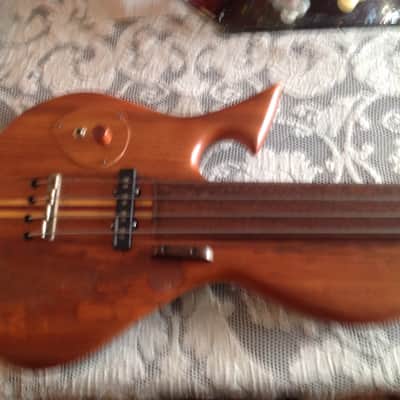 Wishbass Fretless Handmade 2010 Natural Cherry Left Handed image 1