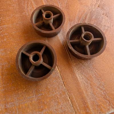 Unbranded Vintage Bakelite Amplifier Knobs Qty 3 1940s Brown image 4