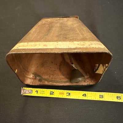 VINTAGE 5" Copper Cowbell, 1970s, Square Handle, Metal Clapper, Patina-EXCELLENT image 2