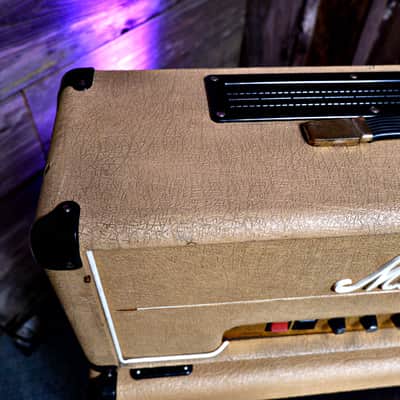 Vintage Marshall JMP 2203 MKII Master Lead 100-watt Amp Head w/ Matching 4x12 Speaker Cab - Fawn Tolex image 11