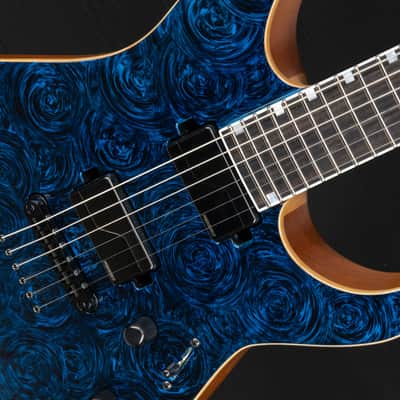 ESP USA M-II Neck Thru NT SC Fluence TM - Teal Marble image 11