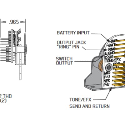 EMG Solderless Active Conversion Wiring Kit 3 Pickups Switch 3 LONG SHAFT POTS, Jack , Buss & Wiring image 2