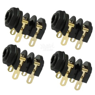 4 x Marshall® Speaker Output Jack Upgrade / Cliff UK 1/4" ~ Black Nut, Gold Contacts image 1