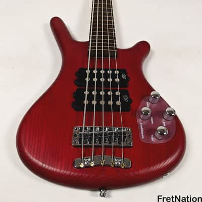 Warwick RockBass Corvette $$ 5-String Bass Burgundy Red Transparent Satin 10.56lbs #571855-25 image 5