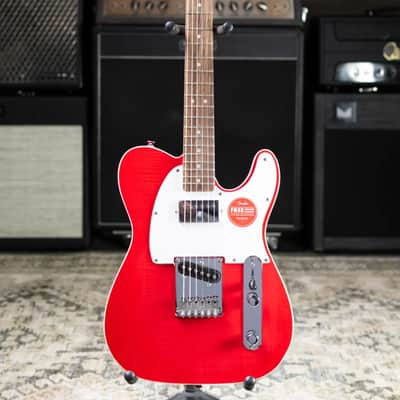 Squier Affinity Series Telecaster FMT SH Electric Guitar - Crimson Red Transparent image 3