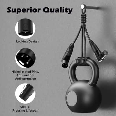 Right-Angle XLR Male to Right-Angle XLR Female Microphone Cable 10 Ft, Adjustable 90 Degree Pro Balanced Shielded 3 Pin DMX Patch Cord for Studio Audio&DJ Stage Live Recording&Speaker System image 2