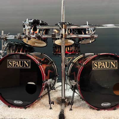 Spaun 22/22/8/10/12/14/16/6.5x14" Drum Set w/ May Mic System - Flame On image 2