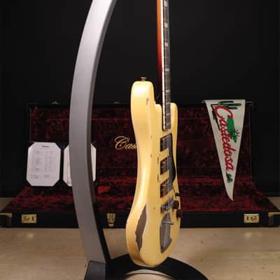Castedosa 2024 Conchers Baritone with La Raza Fuzz in Aged Burnt Marshmallow with Hand-wound Castedosa TS Mini Humbuckers, Dark Mole Tint Quartersawn Maple Neck + Mastery Bridge & Trem image 5