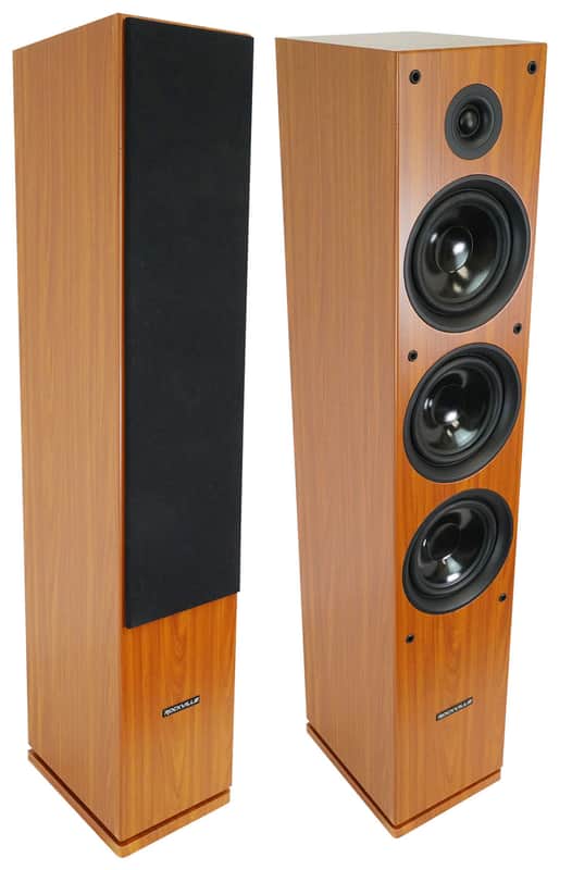 (2) Rockville RockTower 68C Classic Home Audio Tower Speakers Passive 8 Ohm image 1