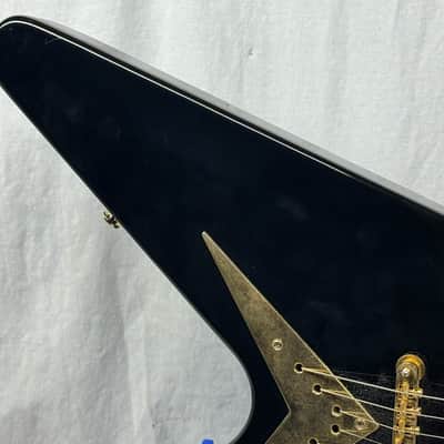 Epiphone '58 1958 Korina Flying V Guitar 2004 - Black image 4