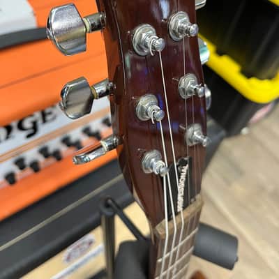 Hondo II HP-1081 Longhorn Guitarlin 31 Frets 1980 - Walnut image 4
