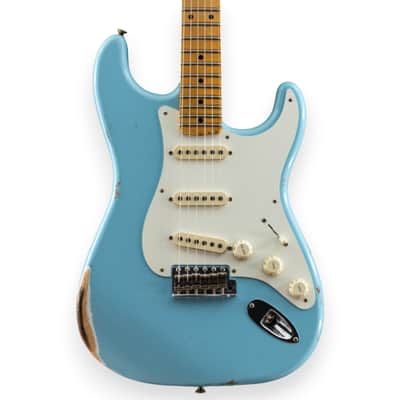Fender Custom Shop 1955 Stratocaster Relic MN Daphne Blue image 2