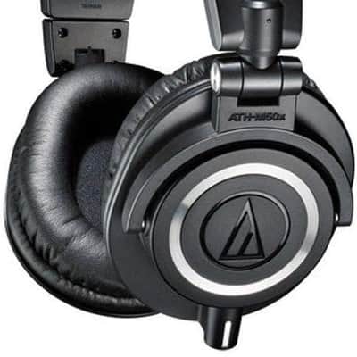 Audio-Technica ATH-M50x Professional Monitor Headphones + Slappa Full Sized HardBody PRO Headphone Case (SL-HP-07) image 2