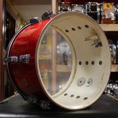 1960s Ludwig Super Classic Outfit in Red Sparkling Pearl 14x22 9x13 16x16 image 20