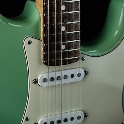 2009 Fender FSR American Standard Stratocaster with Matching Headstock surf green image 5