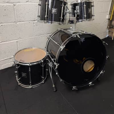 Sonor Hilite drum set Early 1990s - Black diamond, chrome hardware Bild 2