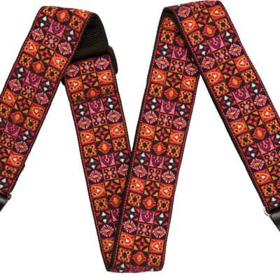 Fender Festival Strap, Red Mosaic, 2" image 1