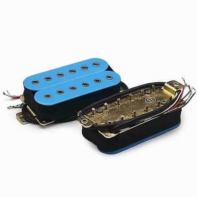Blue Hex Pole Guitar Neck and Bridge Humbucker Pickups, Ceramic Magnets image 2