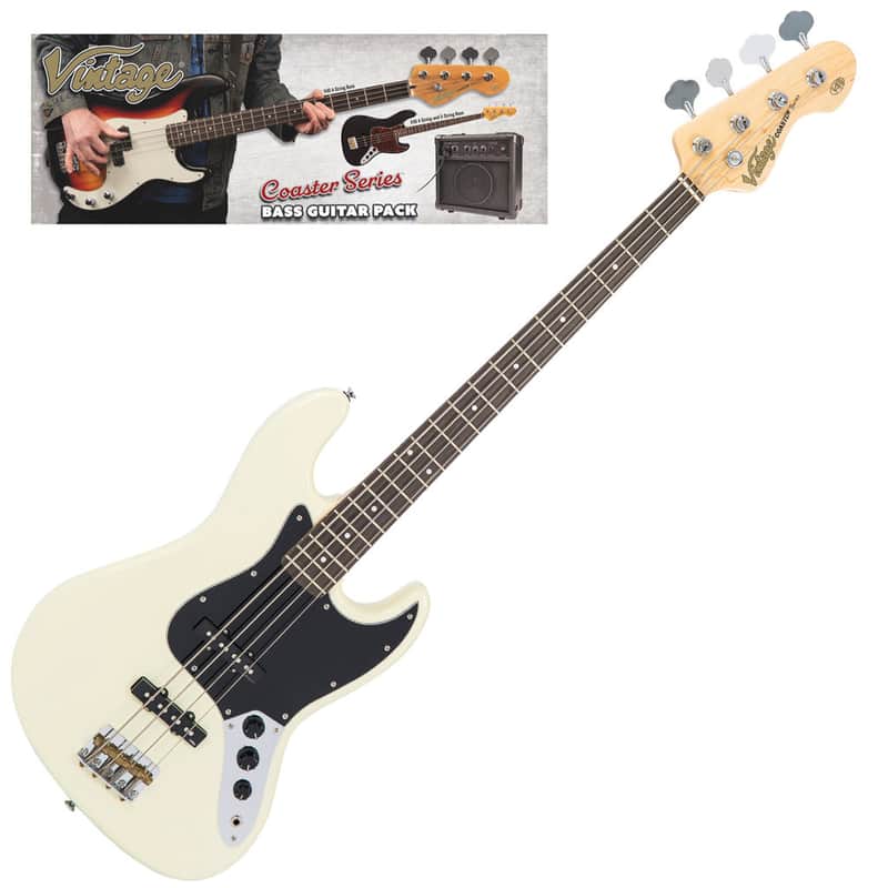 SPECIAL OFFER!! Vintage V49 Coaster Series Bass Guitar Pack ~ Vintage White image 1