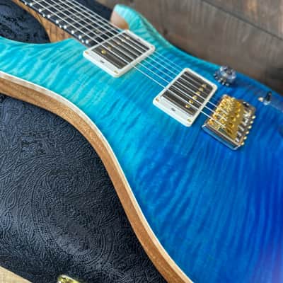 PRS Wood Library Custom 24 Flame Maple 10 Top, Torrified Flamed Maple Neck, Ebony FB - Blue Fade Satin 391905 image 13