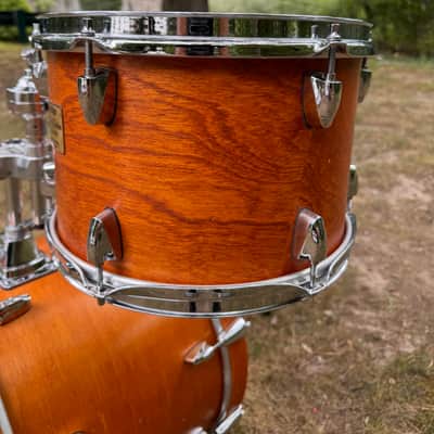 Yamaha Custom Absolute Bop Jazz Drum Set 10x7, 12x8 toms , 14x14 floor, 18x14 Vintage Natural Maple bass, Birch toms Gold badge MIJ image 14
