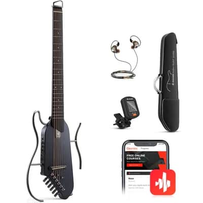 Donner HUSH™ I Acoustic-Electric Travel Guitar - Black image 1